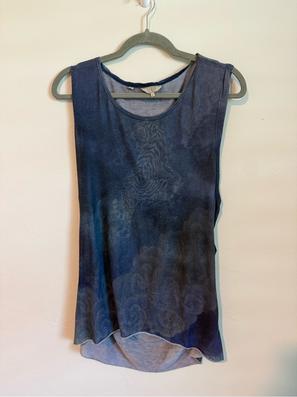 Guess Navy Blue Sleeveless Tank Top